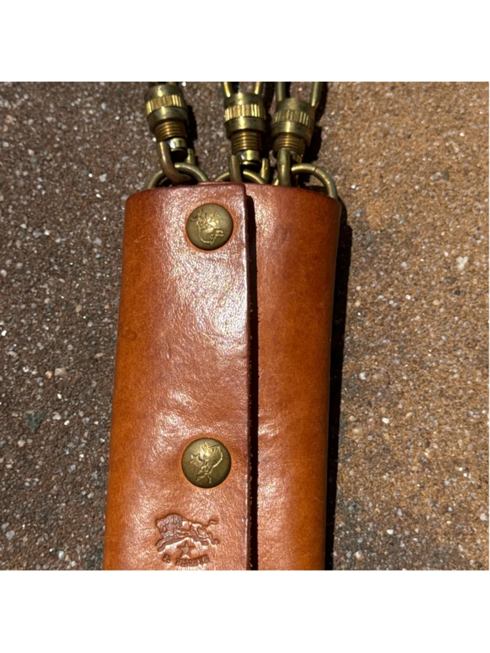 Il Bisonte Leather Key Holder One Size Brown Golde